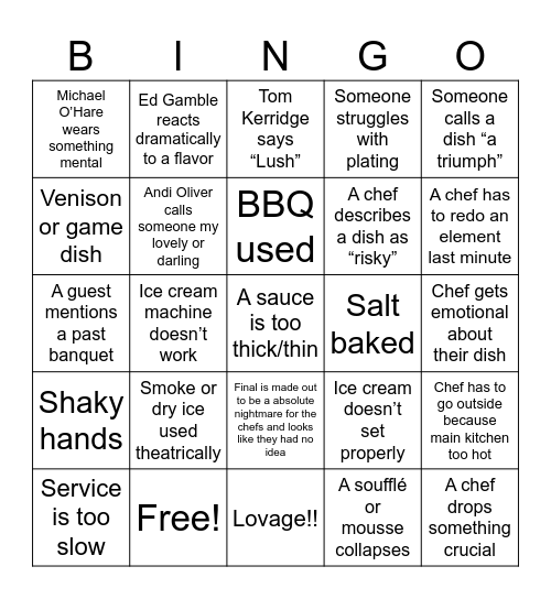 GBM Banquet Bingo Card