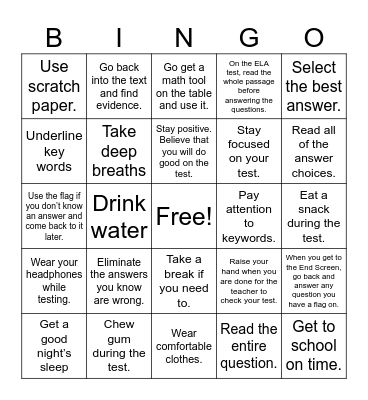 DRAGONS WILL ROCK THIS TEST! Bingo Card