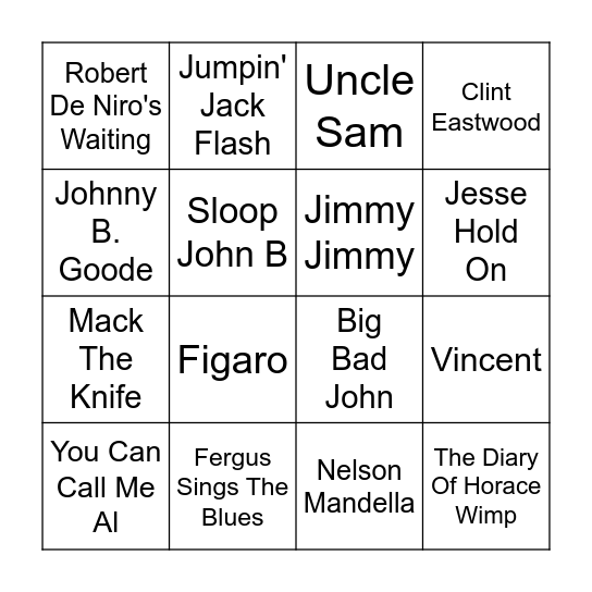 Round 2 Bingo Card