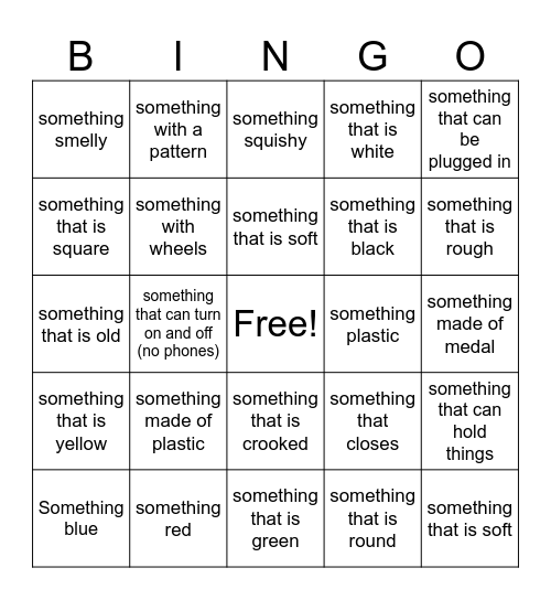 The Great Scavenger Hunt Bingo Card
