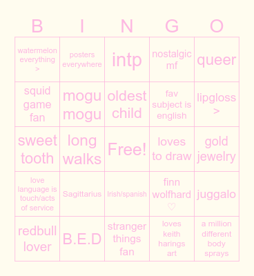 woodchipbaby_'s bingo! Bingo Card