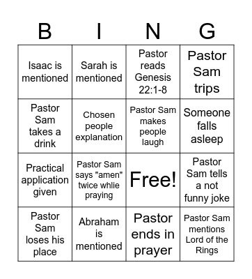 Faith Over Fear: A Family Sacrifice Bingo Card