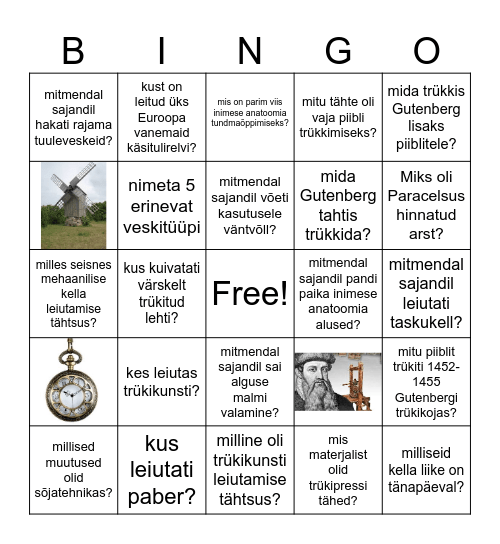 TEHNIKA  ARENGU  Bingo Card