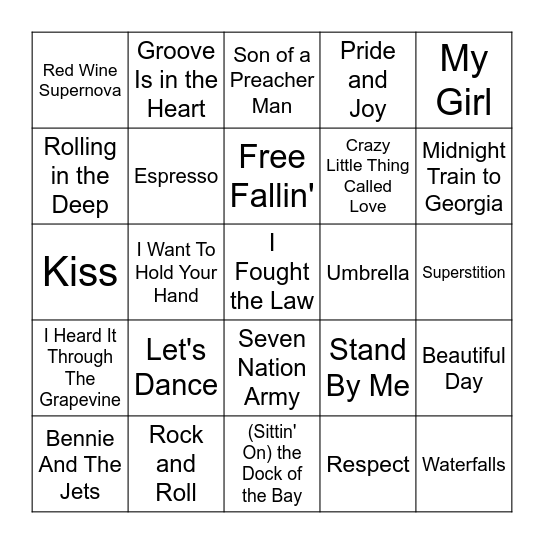 Crowd Pleasers Bingo Card