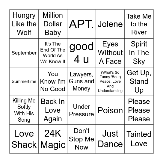 Crowd Pleasers 2 Bingo Card