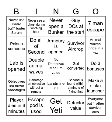 Blackout Bingo Card