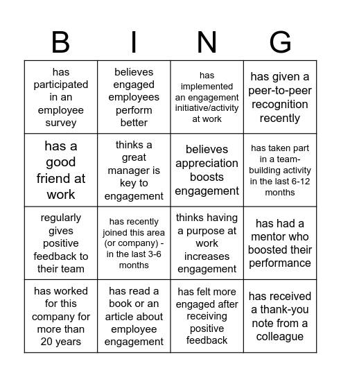 Find a person who... Bingo Card