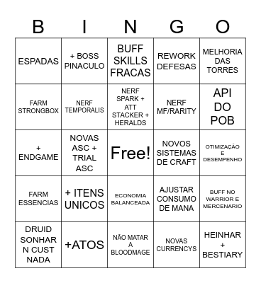 UPDATE 0.2 Bingo Card