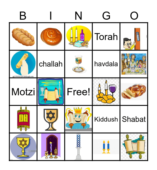 Shabbat Bingo Card