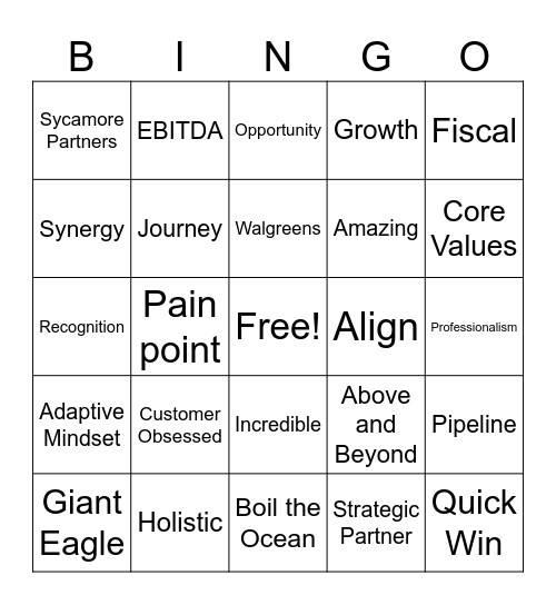 Town Hall Bingo Card