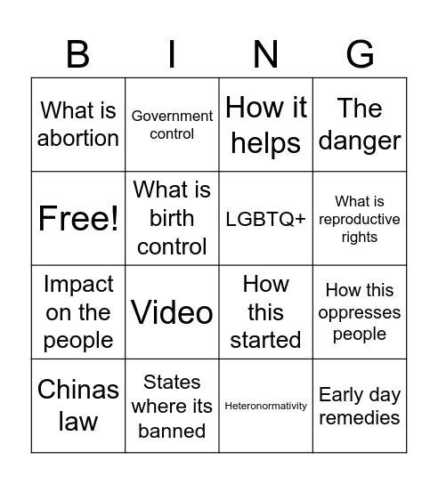 Bingo Card