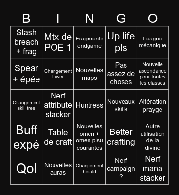 La crab party Bingo Card
