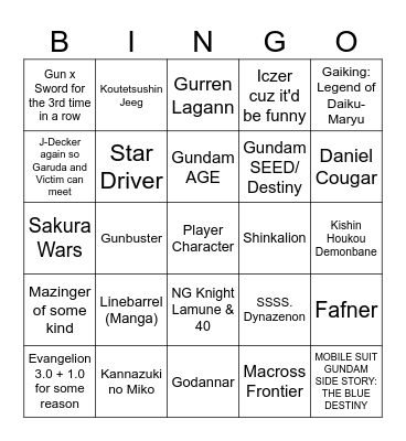 SRW Y :b:ingo Bingo Card
