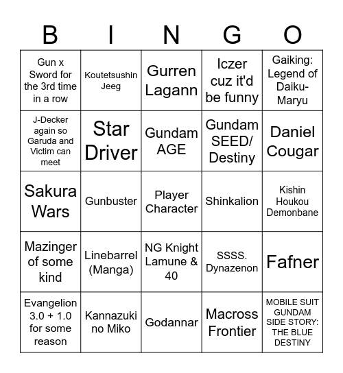 SRW Y :b:ingo Bingo Card