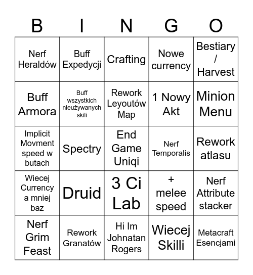 0.2 Bingo Card