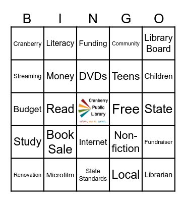 Cranberry Library Bingo Card