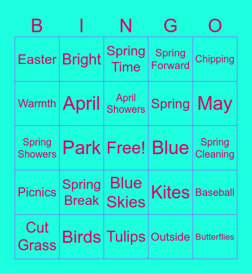 Spring Is That You? Bingo Card