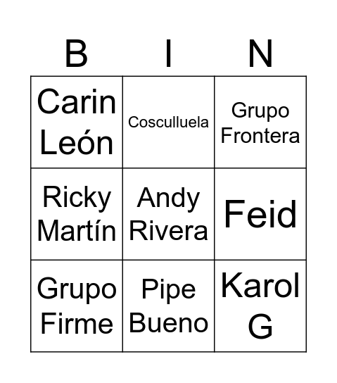 +Pretty +Dirty Bingo Card