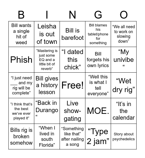 Scoop Bingo Card