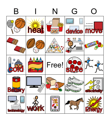 Talking About Energy Bingo Card