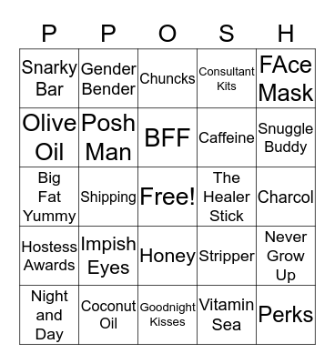 Perfectly Posh Bingo Card