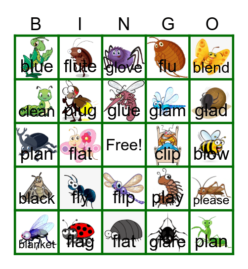 /L/ Blends Bingo Board Bingo Card