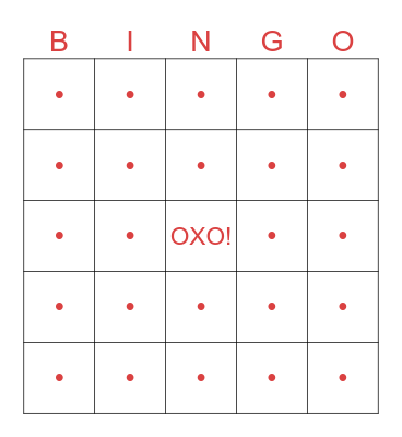OXO Sales Meeting Bingo Card