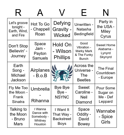 Sing-Along Raven Bingo Card