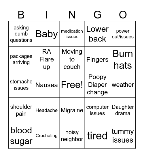 Bingo ! Bingo Card
