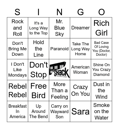Totally 70's Bingo Card