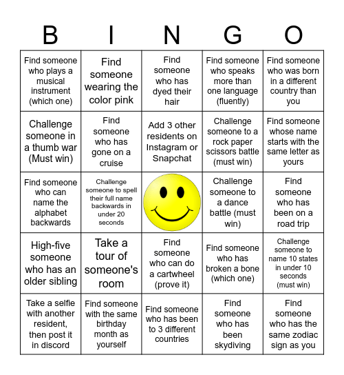 Bingo, Bongo, Bango Bingo Card