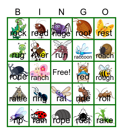 Initial /r/ Bingo Board Bingo Card