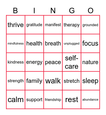 Wellness wins! Bingo Card