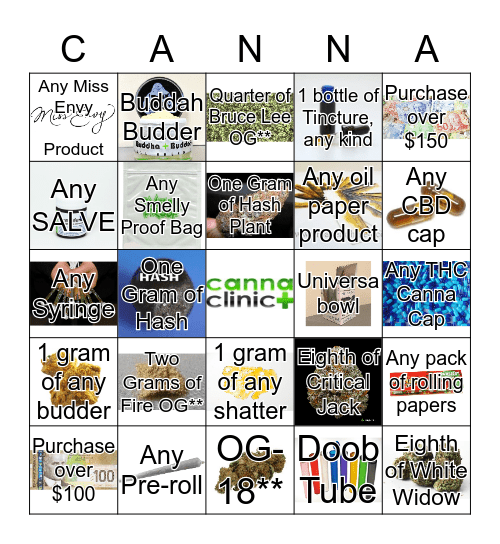 CANNA BINGO Card