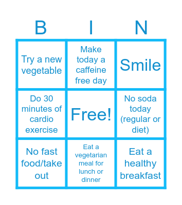 Wellness Bingo Card