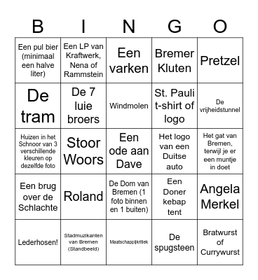 Bremen Bingo Card