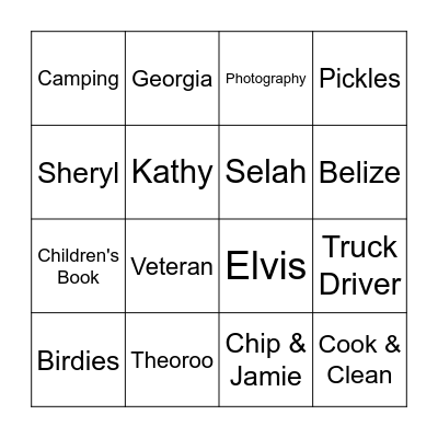 Chris's Birthday Bingo Card
