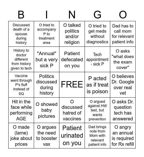 Foxbank Bingo Card