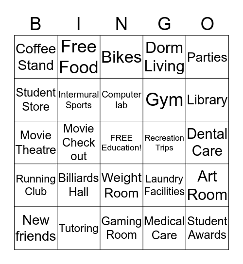 Life at Cascades Bingo Card