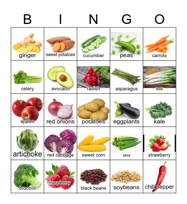 Plant Parts We Eat Bingo Card