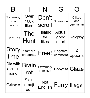 Clip It Bingo Card