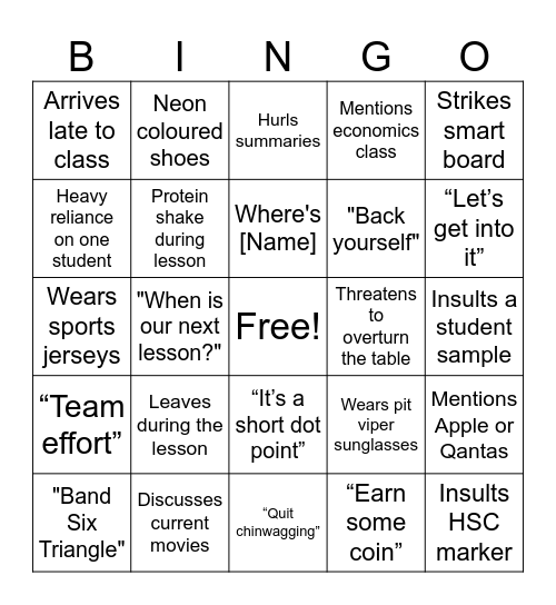 Business Studies Bingo* Bingo Card
