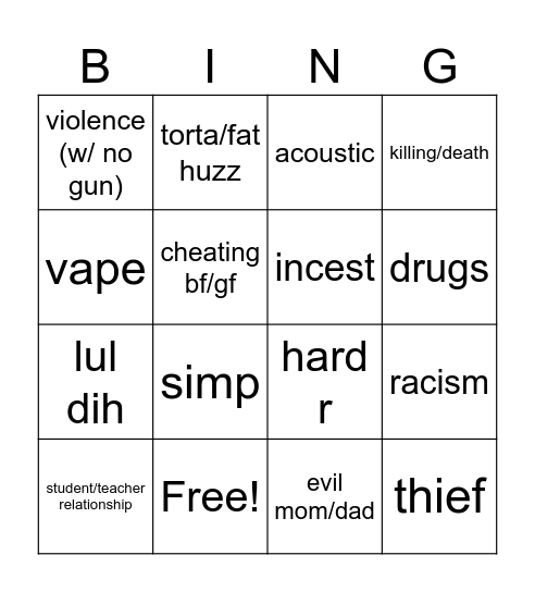 tt bingo Card
