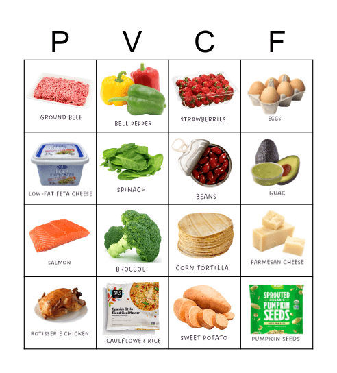 FoodFlip Meal Prep Matrix Bingo Card