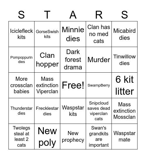 Side Clans Year 27 Bingo Card