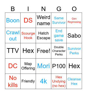 Chaos Shuffle Bingo Card