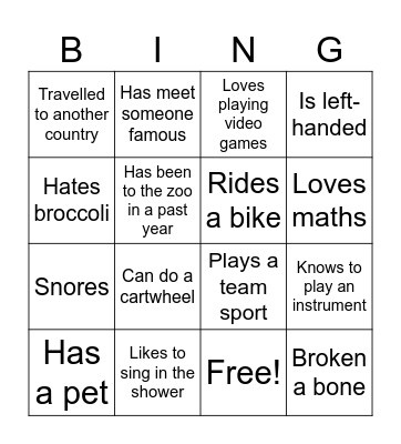 Full House Bingo Card