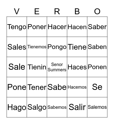 Verobs Bingo Card