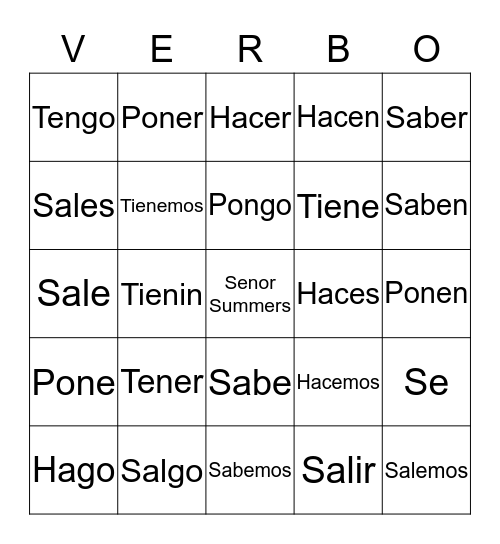 Verobs Bingo Card