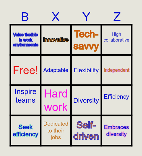 Great Generations Bingo Card